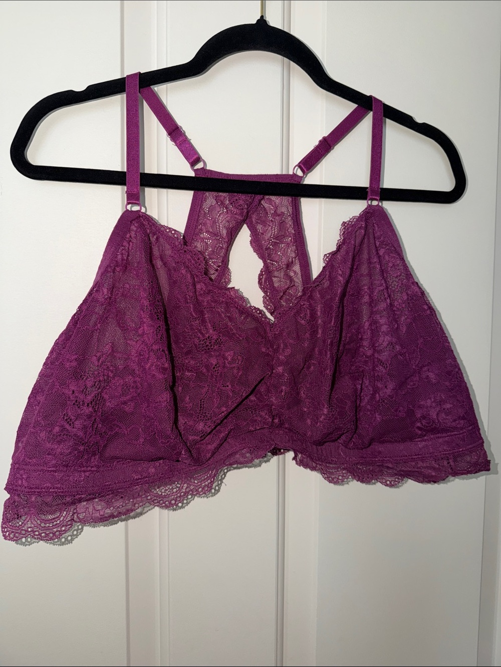 Lace Bralette in Deep Plum - Feminine Unlined Support